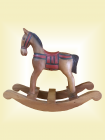 Statue de cheval à bascule en bois